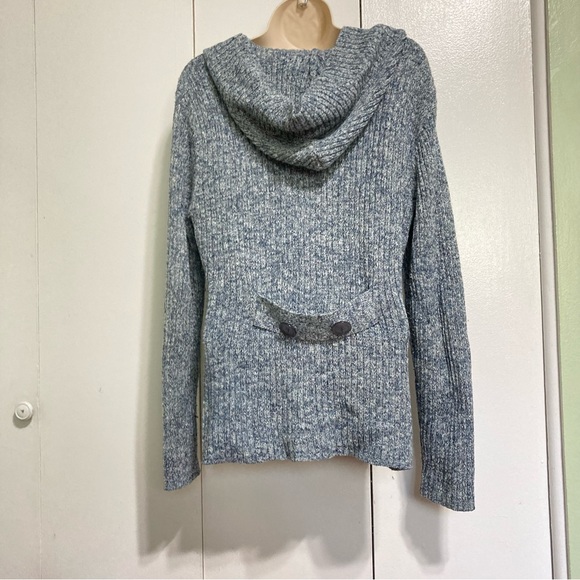 Hooded Hoodie Long Cardigan Sweater Pea Coat Button Down by Dress Barn Large - Picture 5 of 13